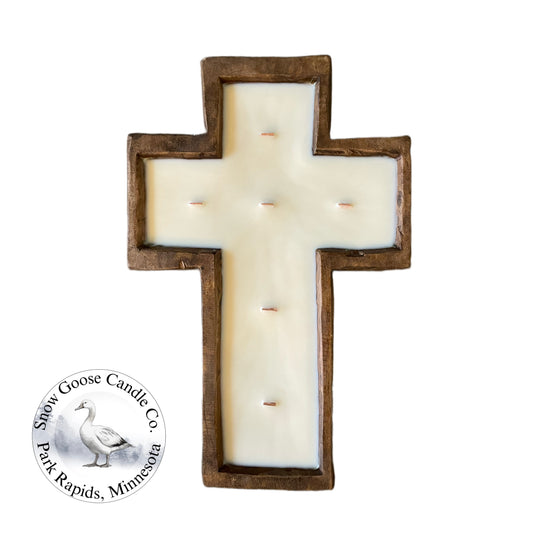 Dark: 32 oz Holiday Cross Candle Platter