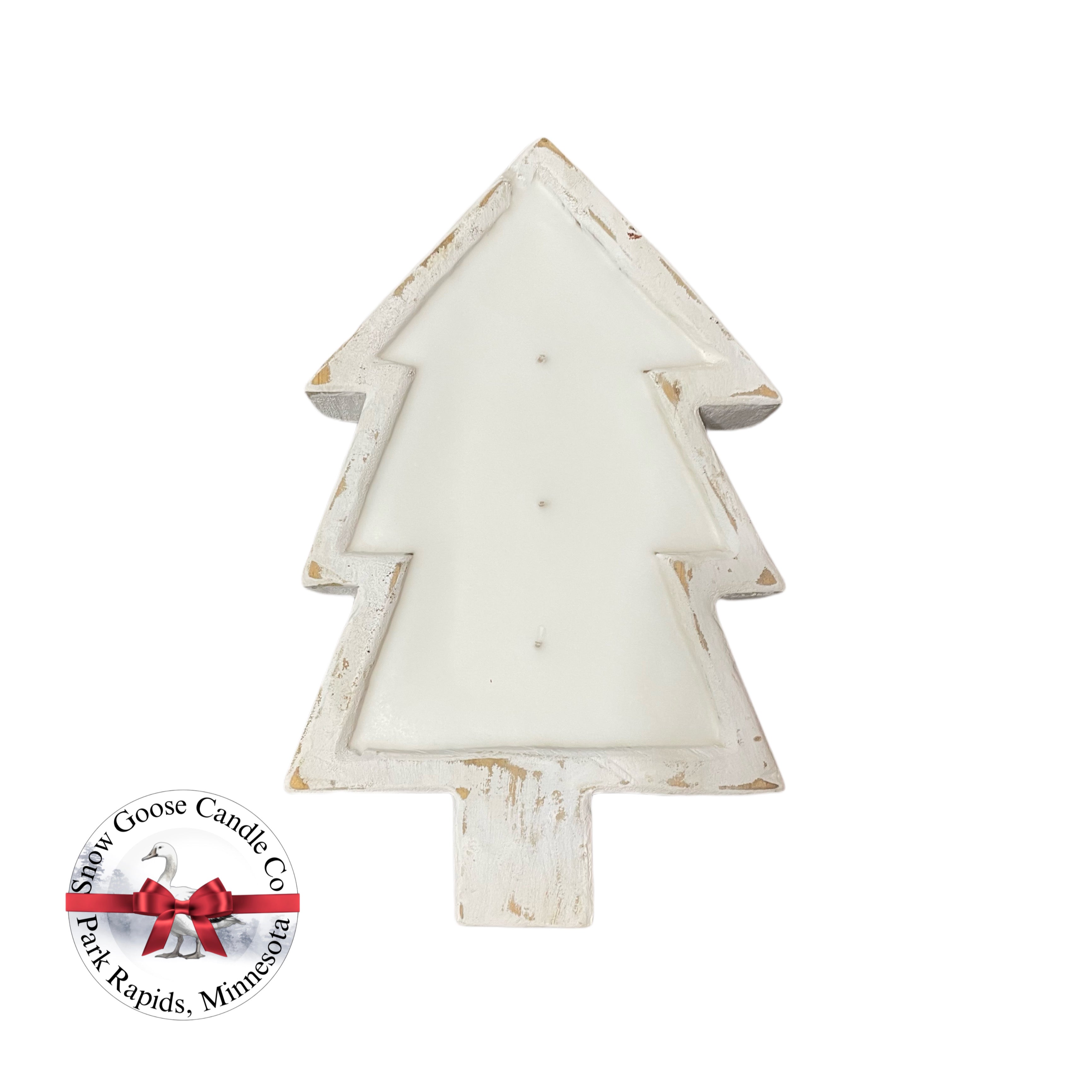 White: 20 oz Frasier Fir Tree Candle Platter – Snow Goose Candle Co.