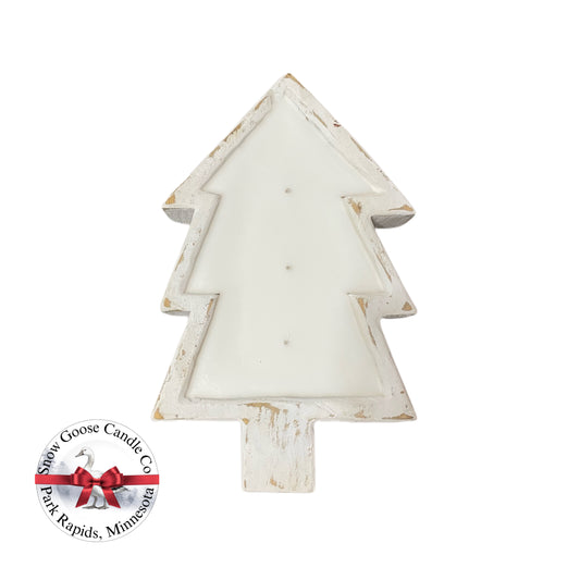 White: 20 oz Frasier Fir Tree Candle Platter