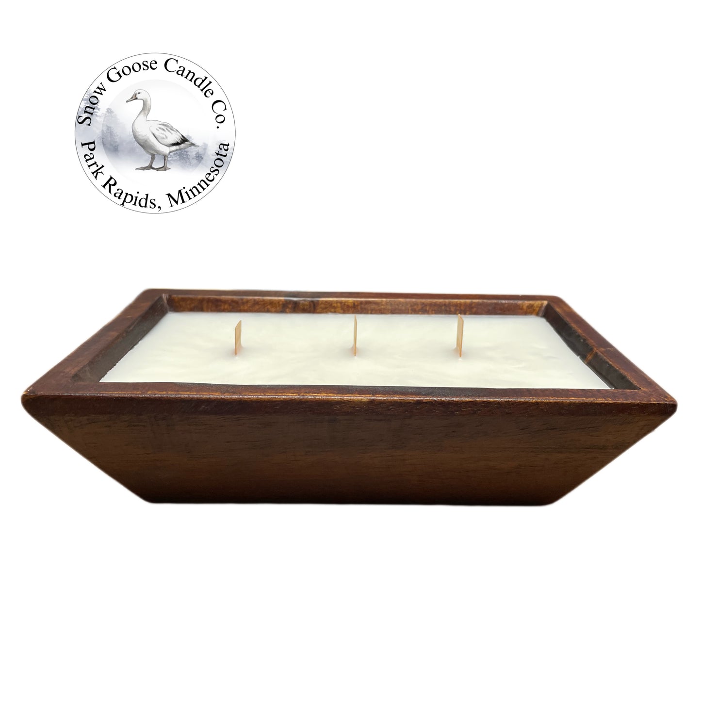 Dark: 32 oz Rectangular Wood Candle Bowl